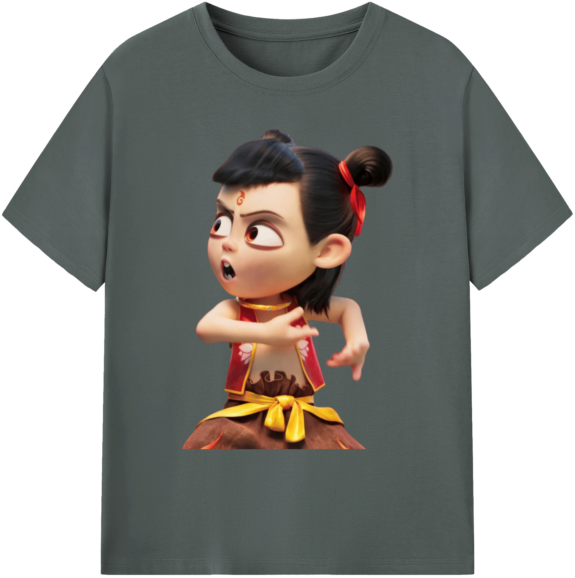（画像用） Ne Zha 2 ナタ 魔童の大暴れ 綿100％ メンズ半袖Tシャツ｜肌触りやわらか＆通気性
